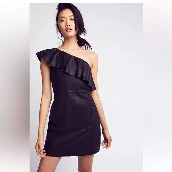 Free People Dresses & Skirts - Natalie one shoulder leather dress